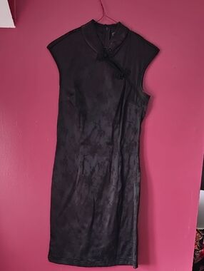 Heart Moon Star Black Cheongsam-Inspired Dress